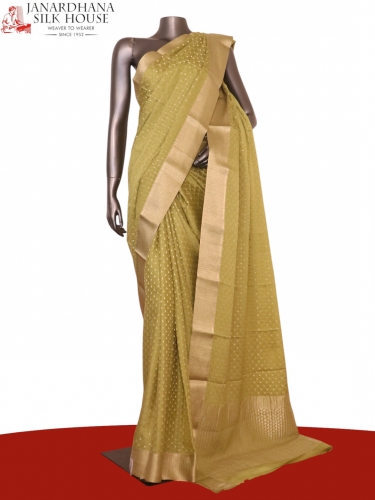 Pure Jacquard Butta Mysore Crepe Silk Saree